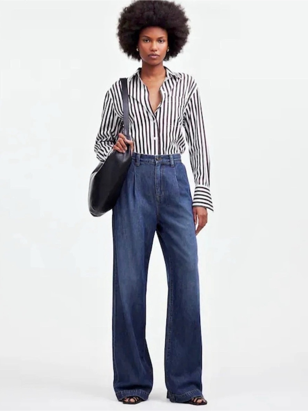 Madewell The Harlow Wide-Leg Jeans in Blue Waist 24 NWT